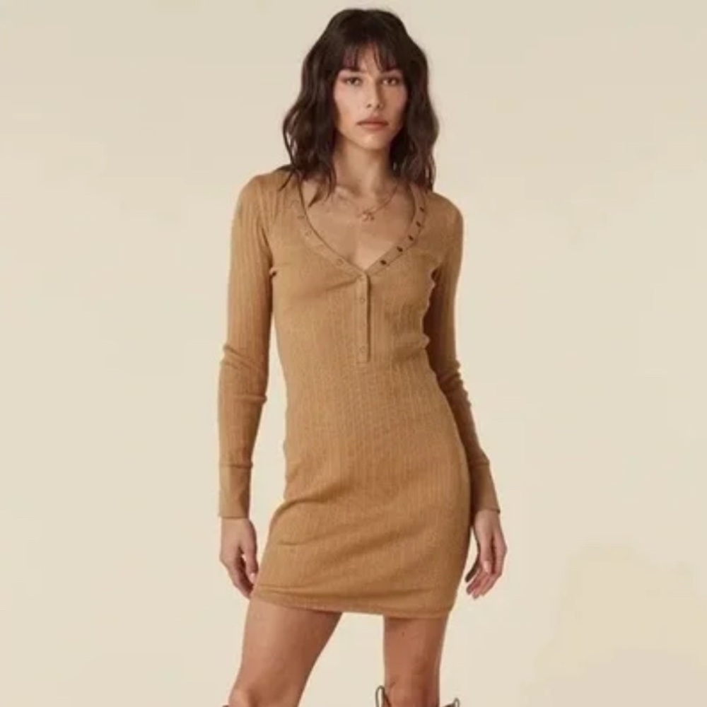 Stella ribbed Henley dress large NWOT